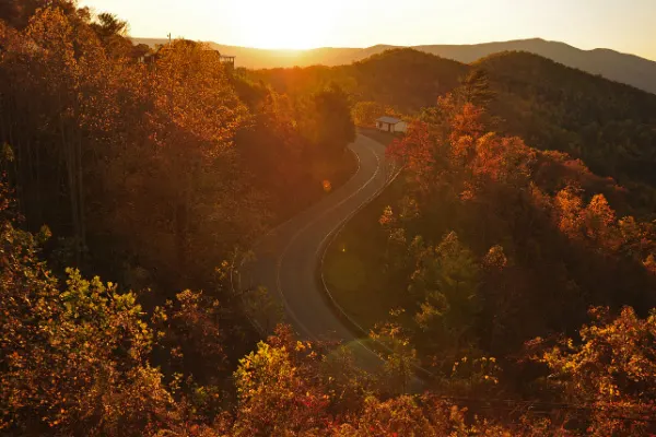 Blue Ridge Parkway Fall foliage near Asheville NC