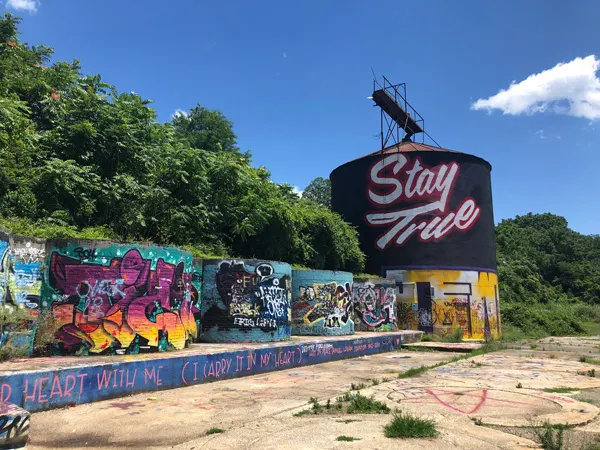 Asheville NC Silo with street art
