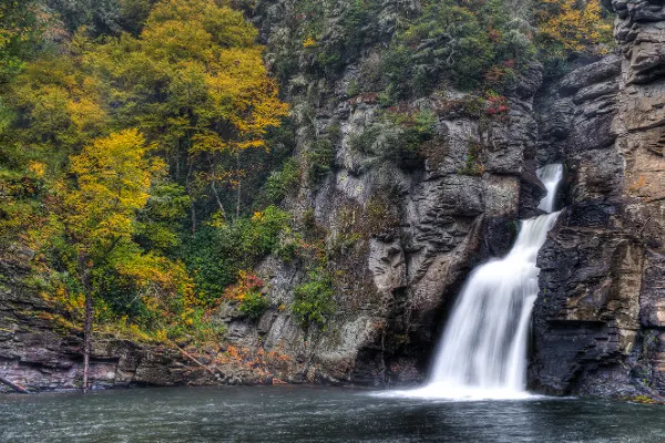 Living In Asheville for waterfall hikes Linville falls photo from gorge