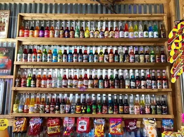 Rocket Fizz in Downtown Asheville with rows of soda on shelves