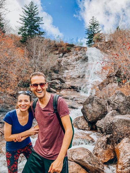 Tom and Christine at Graveyard Loop's Upper Falls