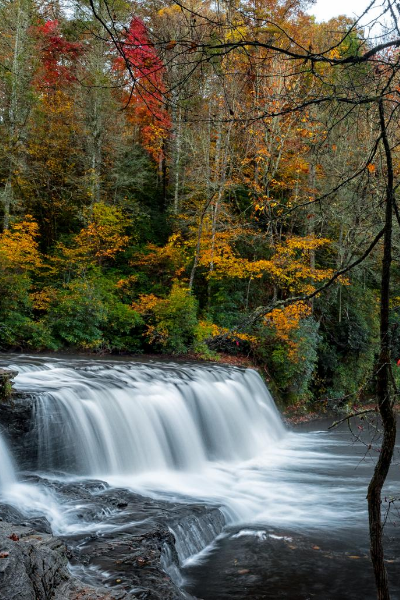 Hooker Falls DuPont State Forest waterfalls with large swimming hole