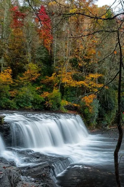 Hooker Falls DuPont State Forest waterfalls with large swimming hole