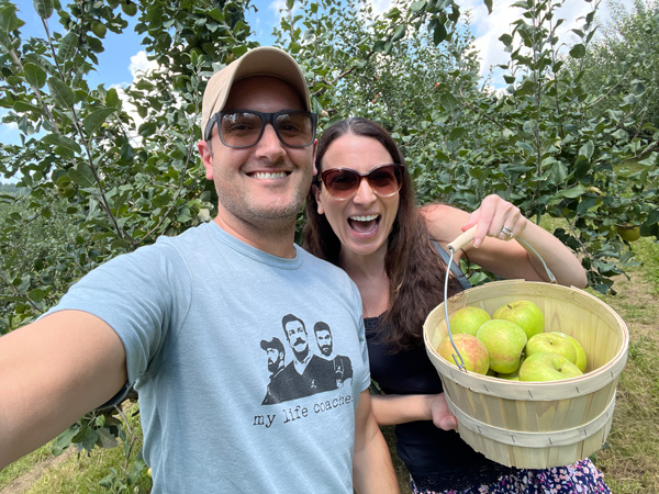 Tom and I apple picking at Jeter Mountain Farm