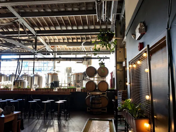 Twin Leaf Brewery Downtown Asheville with picture of taproom