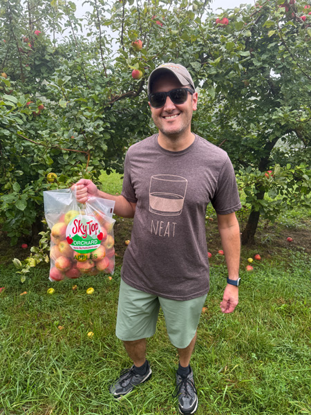 Tom Apple Picking at Sky Top Orchard