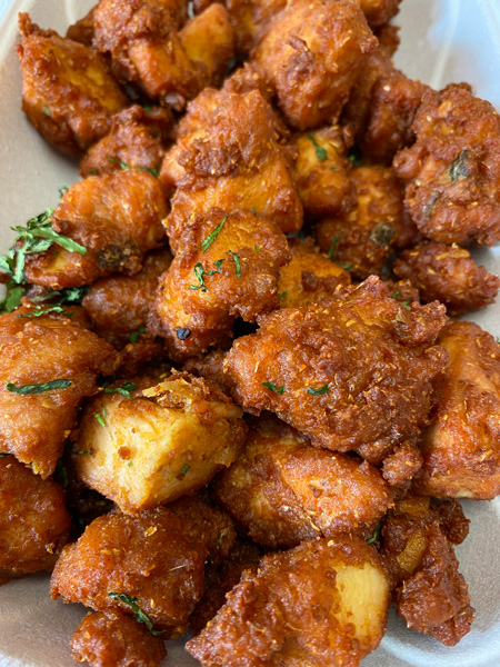 Chai Pani Asheville chicken pakoras