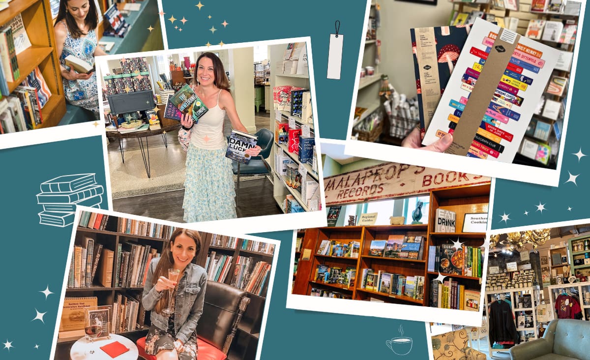 photo collage of best bookstores near Asheville