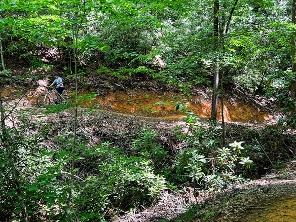 Tom biking along Old Fort Gateway Trails