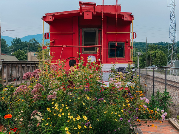 Black Mountain Old Depot red train caboose