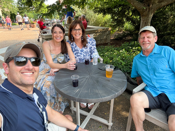 Friends with Biltmore wine in Antler Hill Village