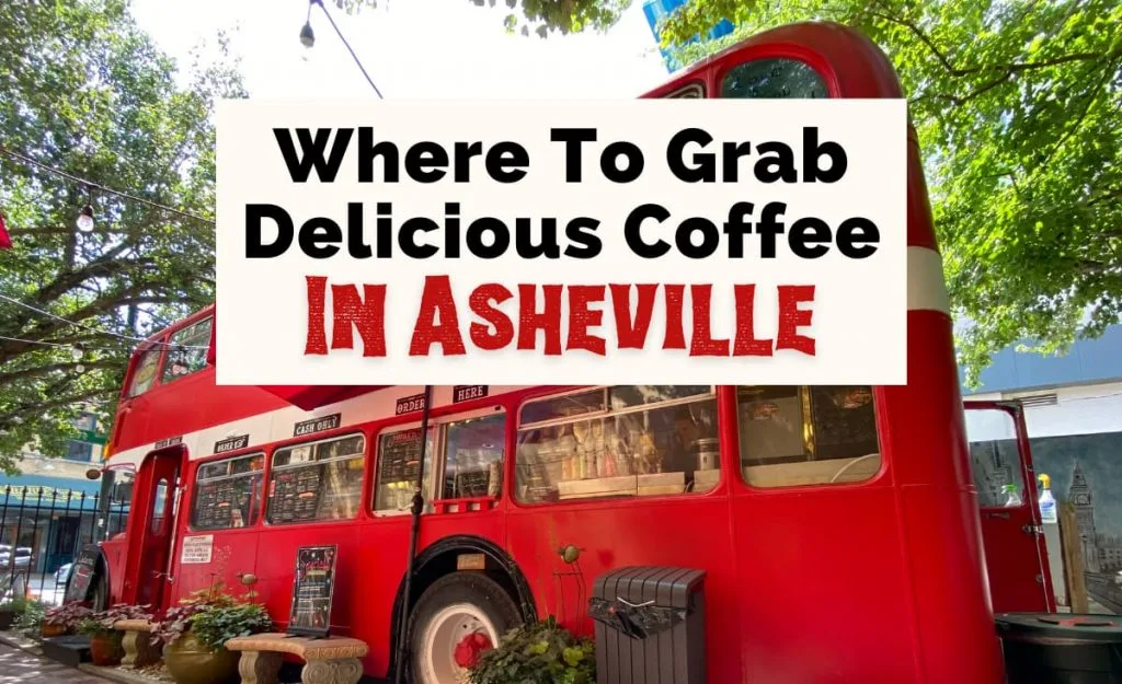 Best Coffee Shops In Asheville NC with Double Ds vintage red double decker bus and coffee shop