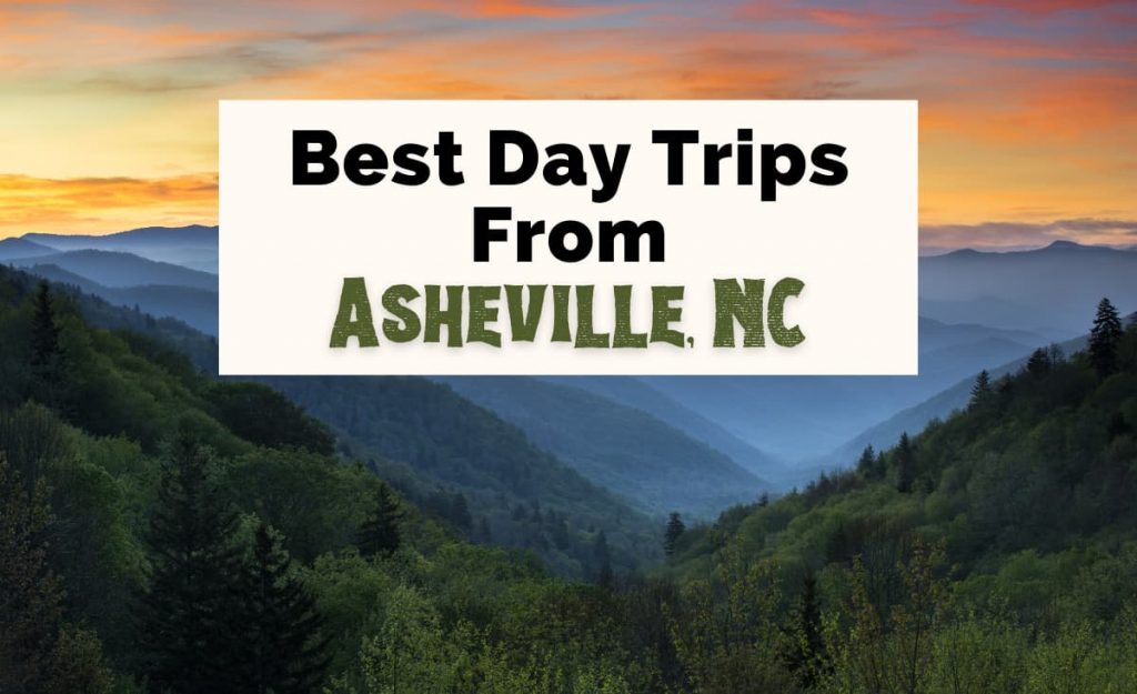 Best Day Trips From Asheville NC with Great Smoky Mountains at sunset
