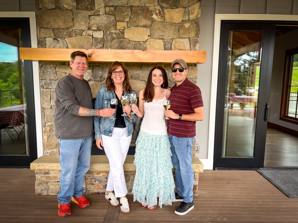 Us with friends at Johnson's Legacy Vineyard