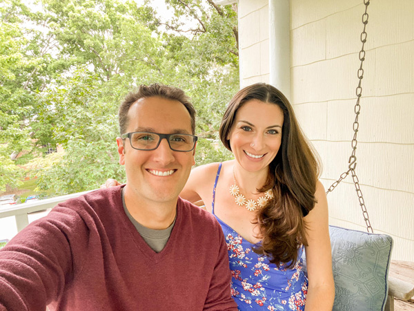 Tom and Christine on porch swing