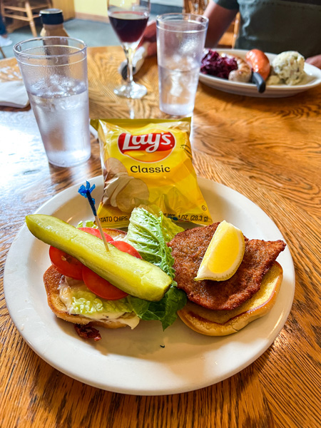 Schnitzel sandwich at Berliner Kindl 