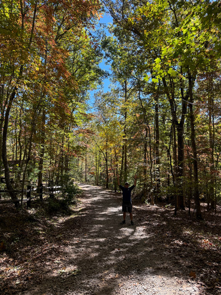 Tom on NC Arboretum Nature Trail