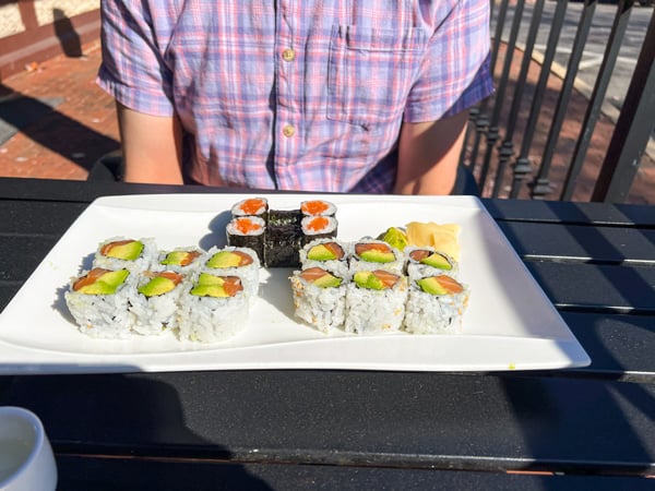 Sushi rolls at Sake Sushi