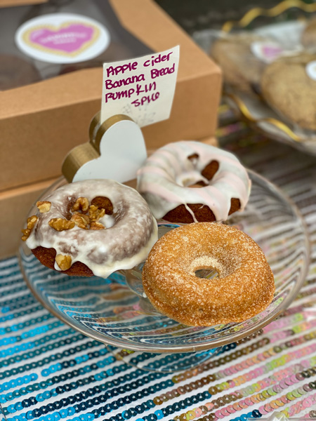 Asheville VeganFest gluten-free and vegan plate of three donuts