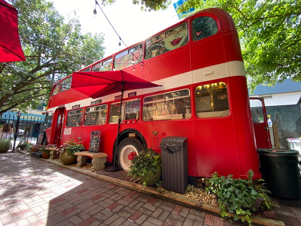 Double Ds Coffee Desserts Asheville NC double decker red bus