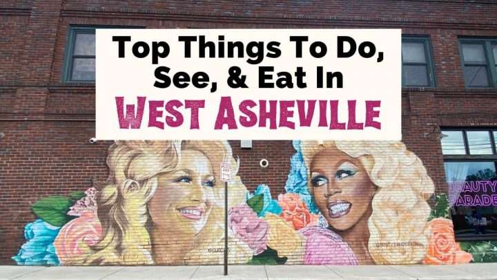 West Asheville Things To do shopping and food with Gus Cutty's RuPaul and Dolly Parton mural