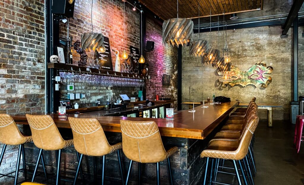 Wine bars in Asheville feature image of Bottle Riot bar