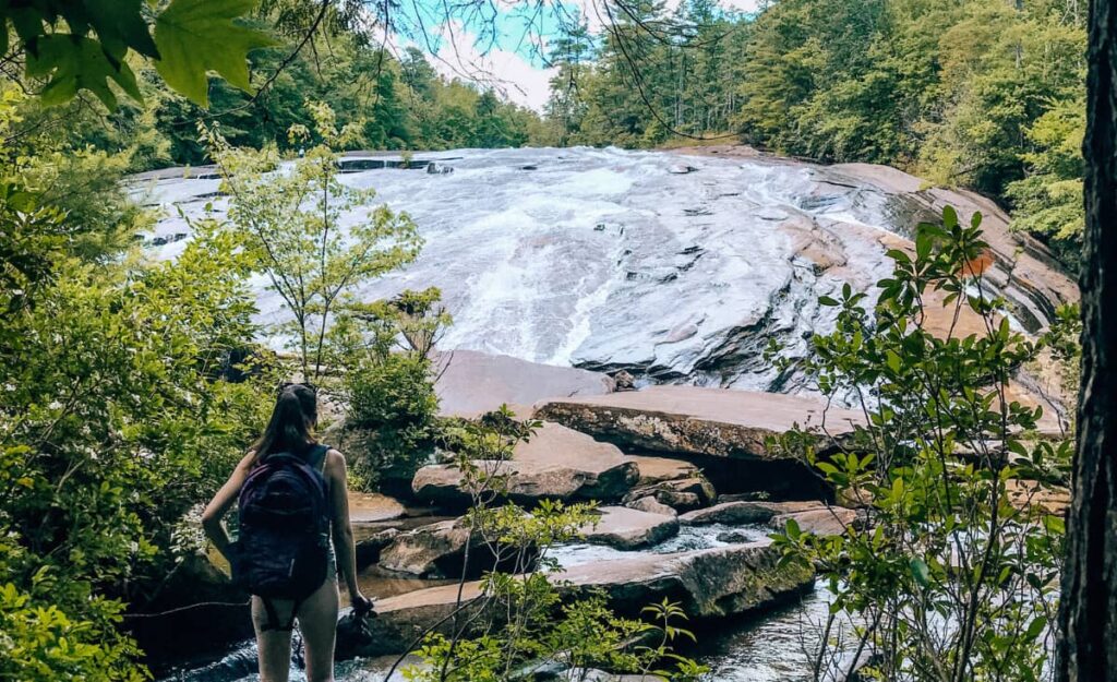 Easy Hikes Near Asheville Featured Image with waterfall