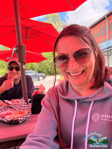 Selfie with Baby Bull Burger Asheville NC