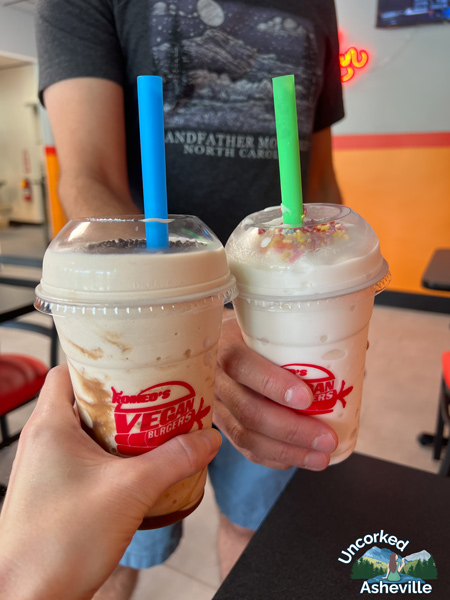 Milkshakes at Romeo's Vegan Burgers Asheville NC