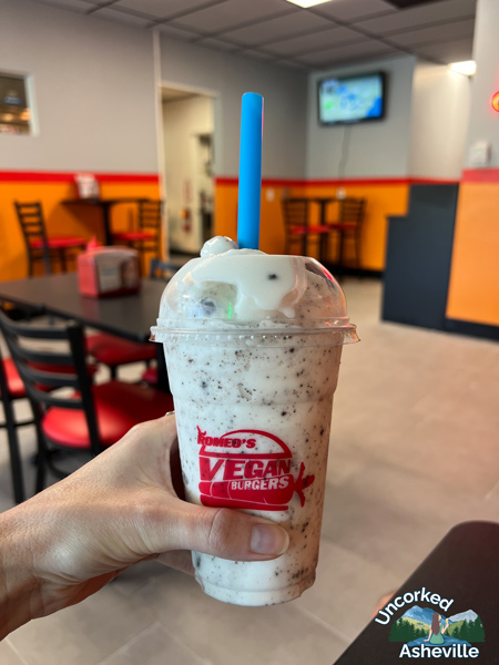 Romeos Vegan Burgers oreo milkshake Asheville NC