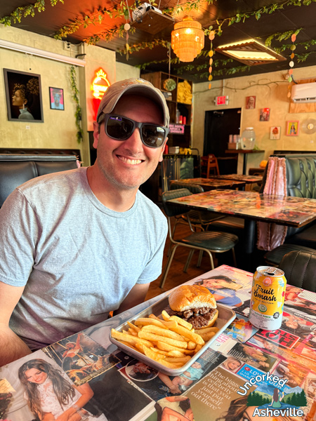 Tom with Hail Mary burger Asheville NC