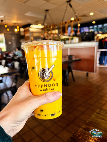 Mango Bubble Tea Typhoon Noodle Asheville NC