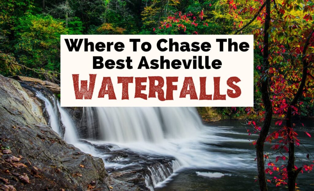 Best waterfalls near Asheville NC with Hooker Falls small cascading waterfall at DuPont State Forest