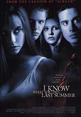 I Know What You Did Last Summer Movie Poster with four people's faces in dark