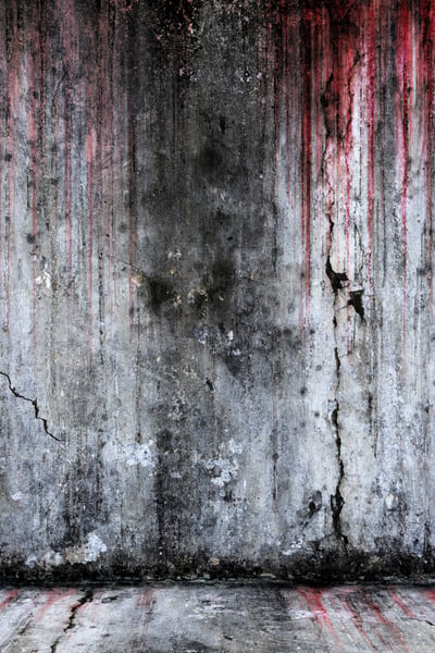 The Blood Shower of Chatham County with image of blood dripping down concrete walls