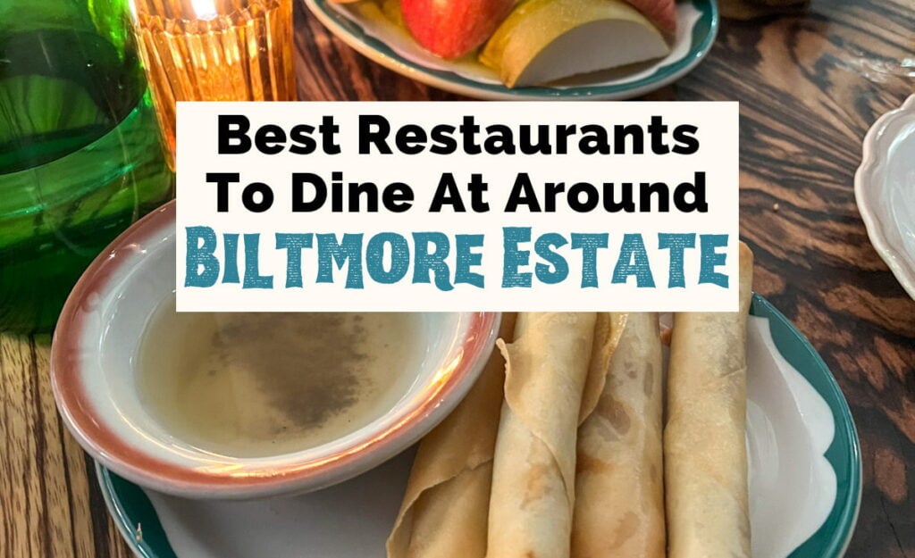 Restaurants Near Biltmore with image of fried Filipinx rolls, brown dipping sauce, and plate of fruits next to lit candle