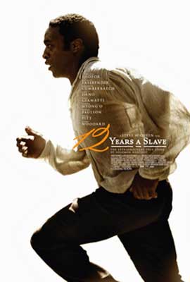 12 Years a Slave Movie Poster with image of Black person in white shirt and pants running