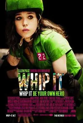 Whip It Movie Poster with image of person in green shirt and helmet