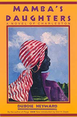 Mamba's Daughters by DuBose Heyward book cover with illustrated image of Black person with red and white striped head wrap