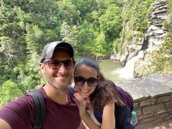 Christine and Tom selfie at Linville Falls