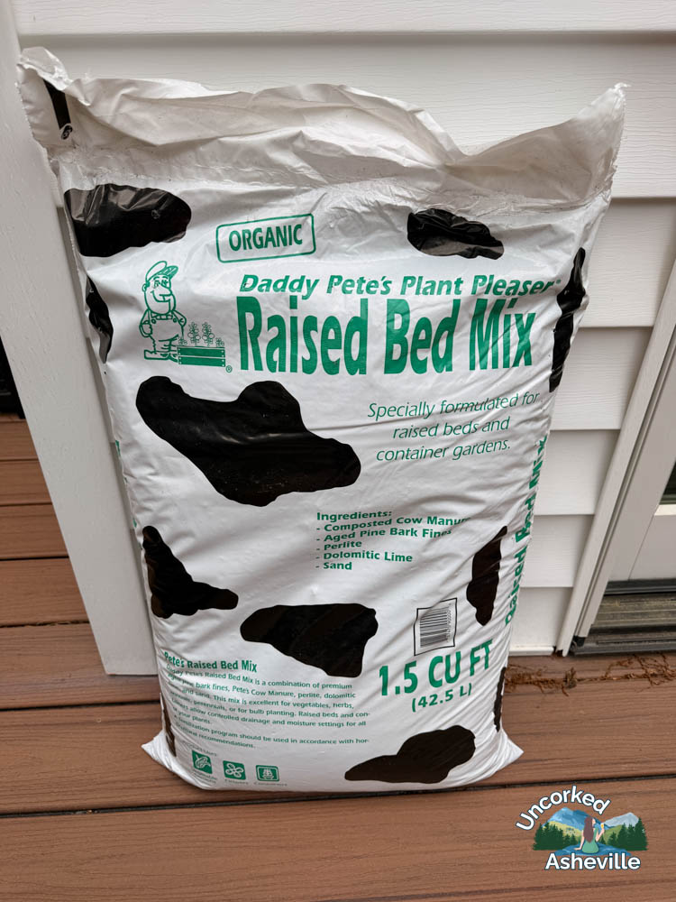 Daddy Pete's Raised Bed Mix soil bag