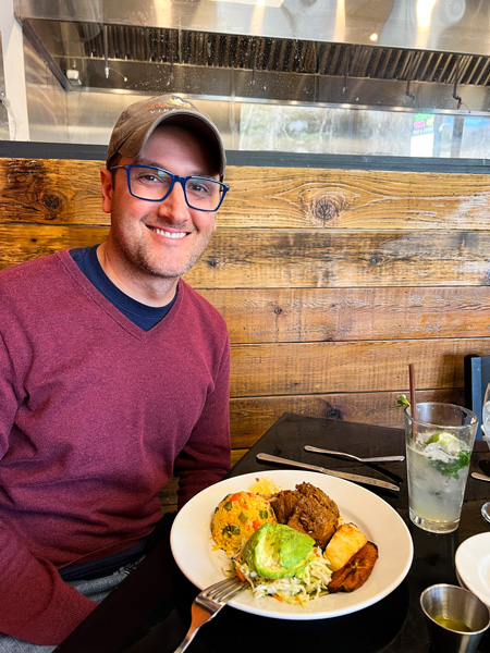Tom with Juancho's Fonda Meat Entree