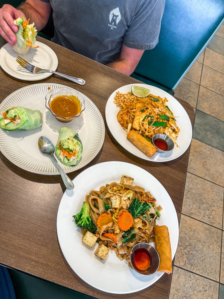 Plates of Thai food at Siam