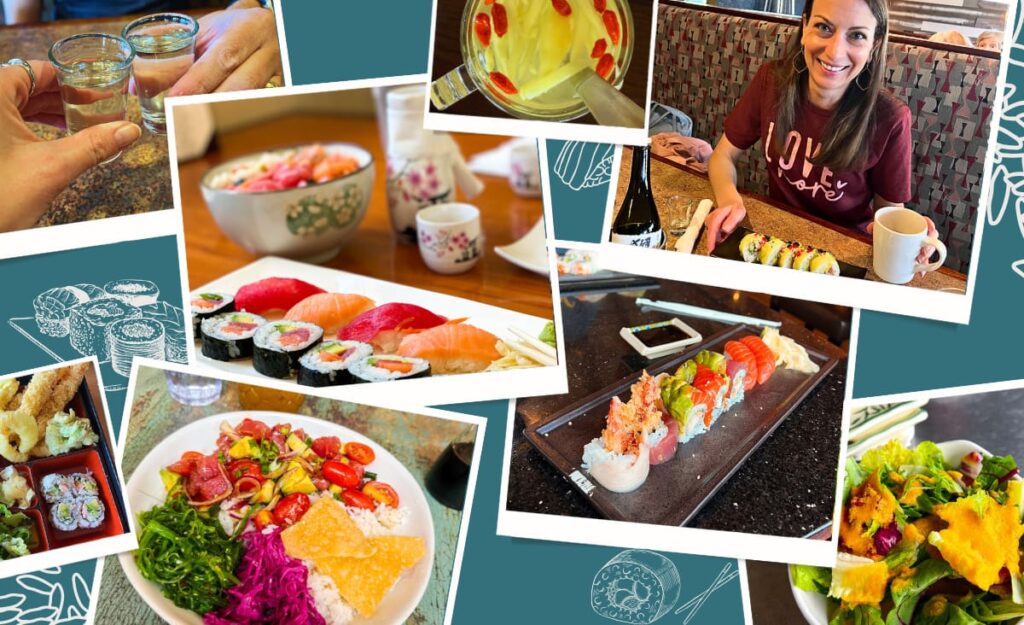 photo collage of best sushi in Asheville