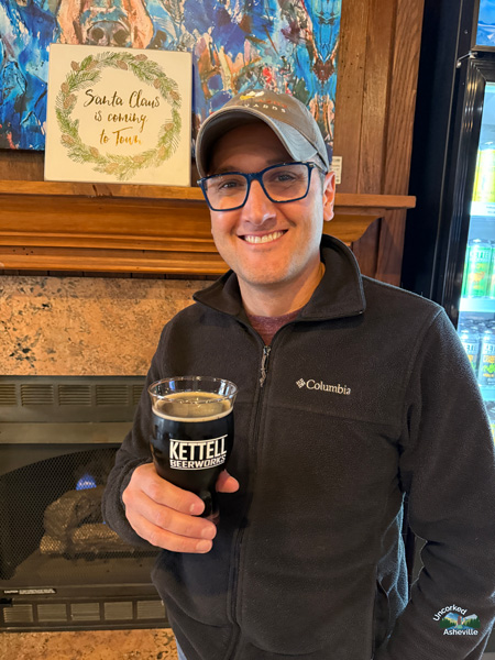 Tom drinking Kettell Beerworks beer