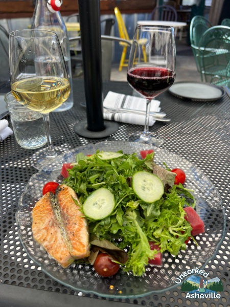 Bush Farmhouse Salmon with salad Black Mountain NC