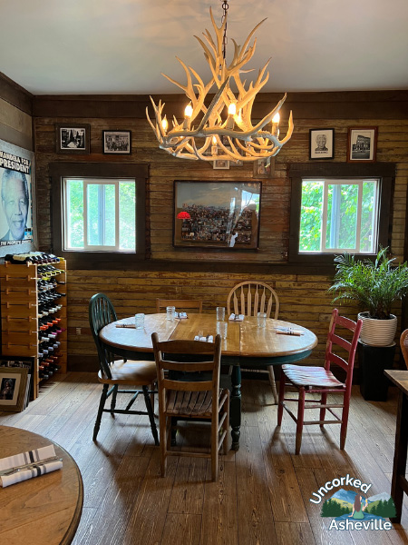 Bush Farmhouse interior table Black Mountain NC