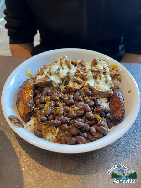 Cousins Cuban Cafe pork bowl Black Mountain NC