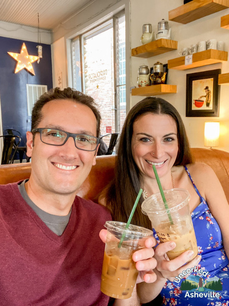 Us with Dripolator Coffee Black Mountain NC