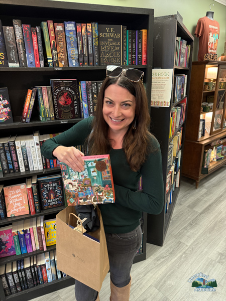 Christine with FireLight Book & Candle shirt Blowing Rock NC
